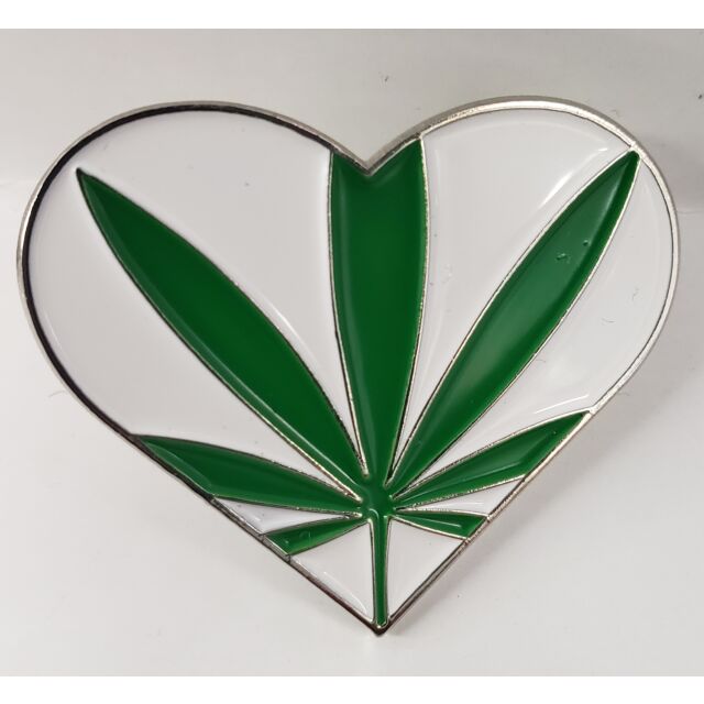 Green and White Heart Pot Leaf Pin