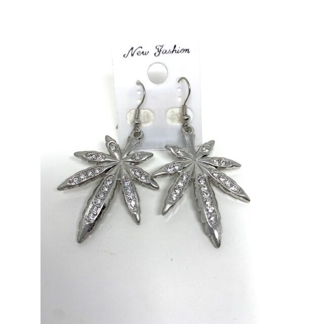 Silver Potleaf Earrings