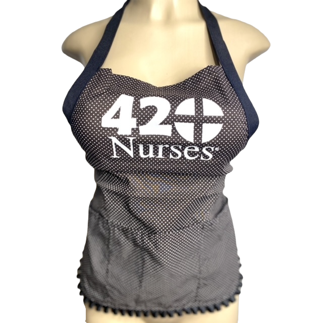 Black Polka Dot 420nurses Apron