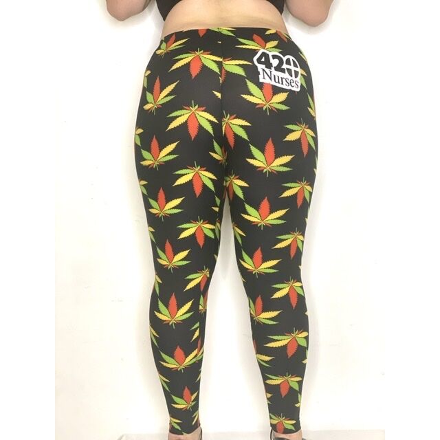 Plus Rasta Potleaf Leggings