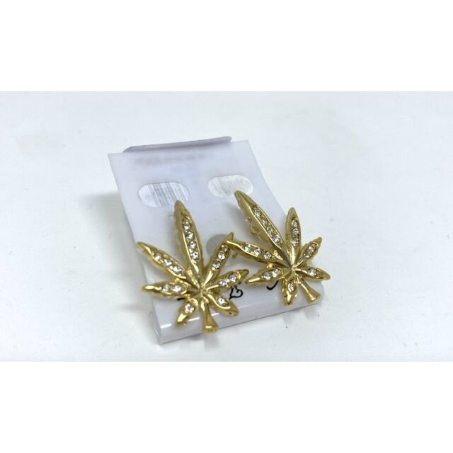 Gold Potleaf Earrings