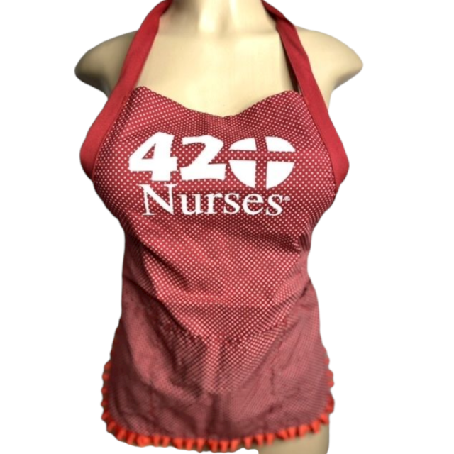 Red Polka Dot 420nurses Apron