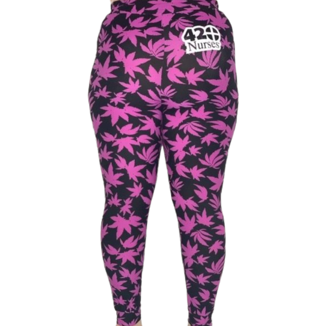 Black & Pink Potleaf Joggers 