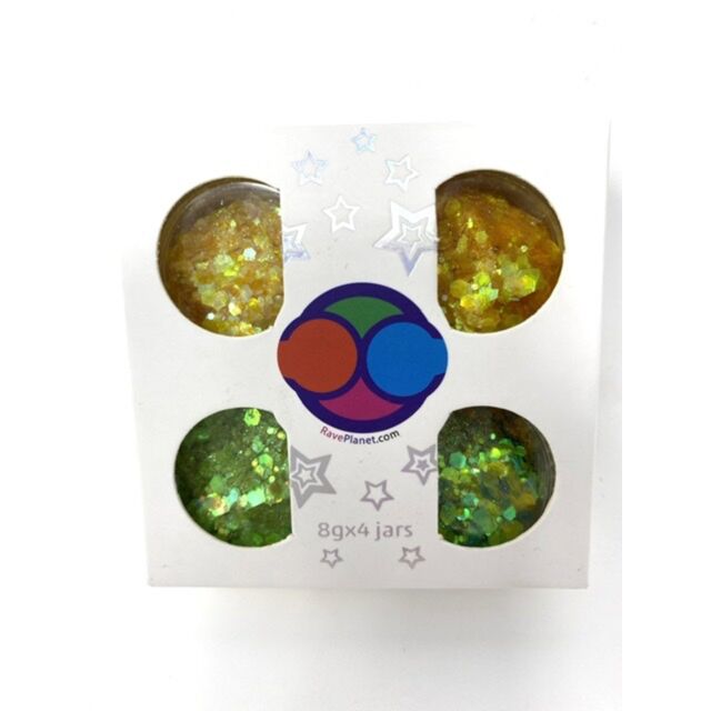 Rave Planet Glitter Gold & Green 