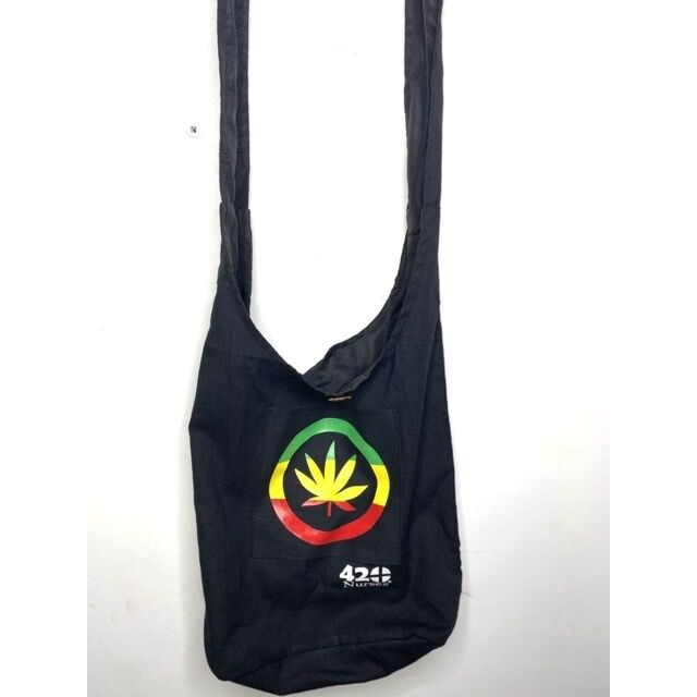 Black Rasta Pro Hemp Hippie Bag