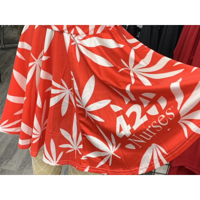 420nurses Red Potleaf Twirl Skirt