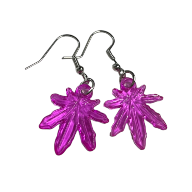 Potleaf Earrings Fuchsia 