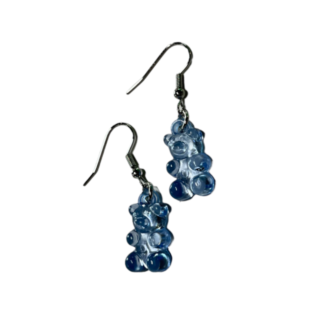 gummy bear earrings blue