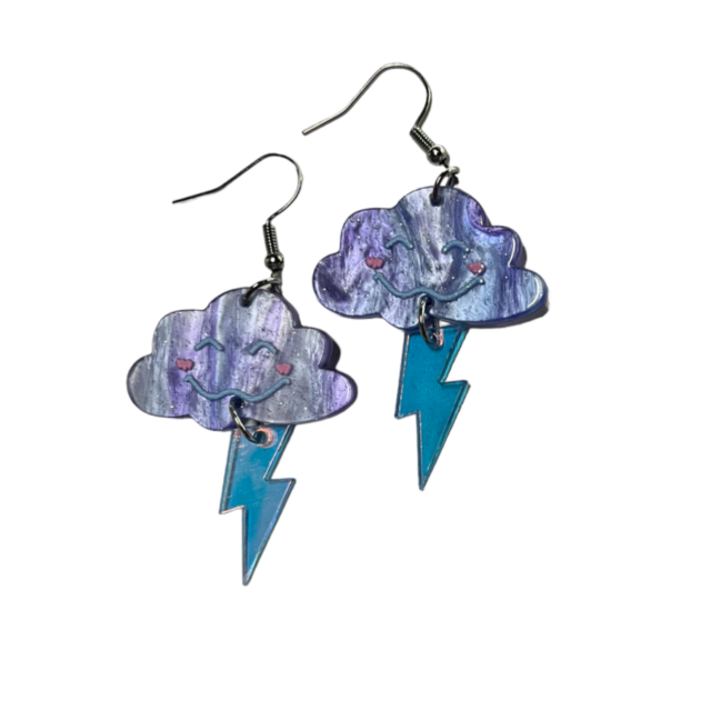 Cloud Design Holographic Drop Earrings