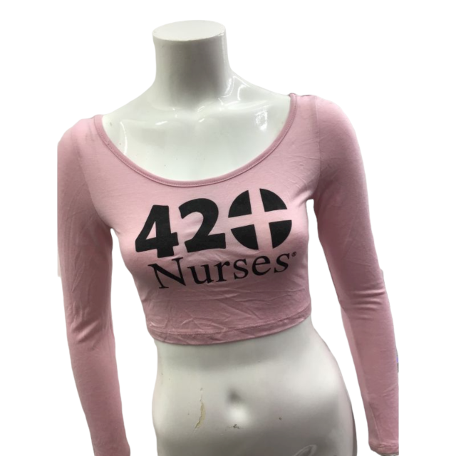 Baby Pink long sleeve crop top