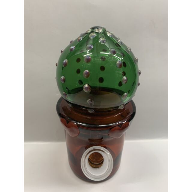 Cactus in Pot Oil Rig with Hearts by Blowfish Glassworks