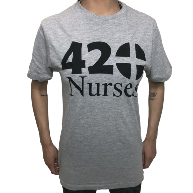 Grey with Black logo 420 Nurse Shirt