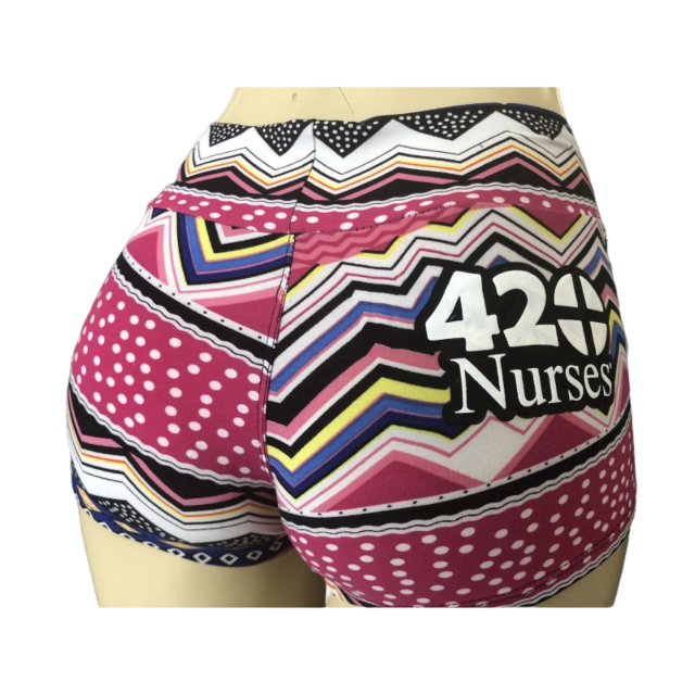 pink mini yoga shorts
