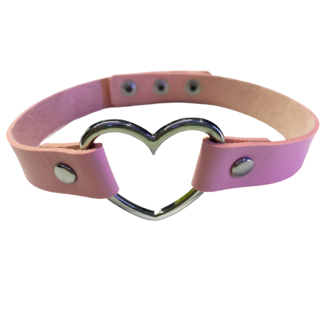Choker Heart Collar Pink
