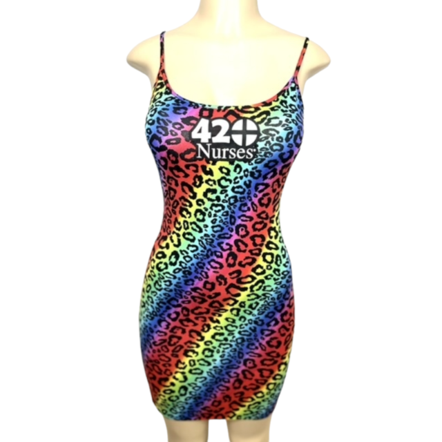 Rainbow Leopard 420Nurses Dress