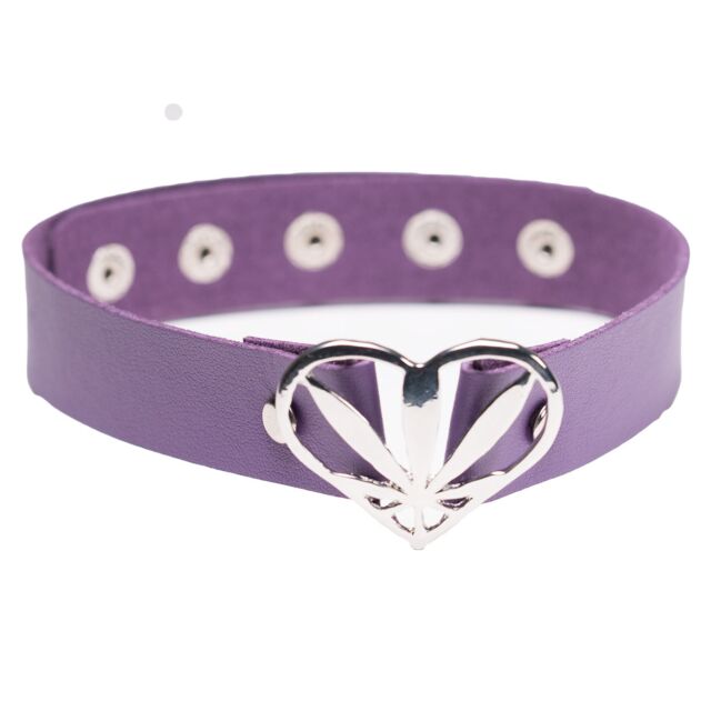 Purple - Potleaf - 420 Heart Choker Collar 