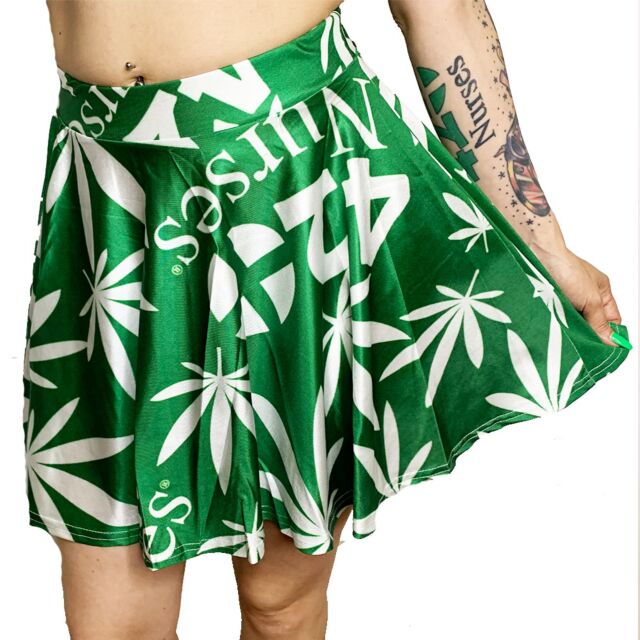 420nurses Green Potleaf Twirl Skirt