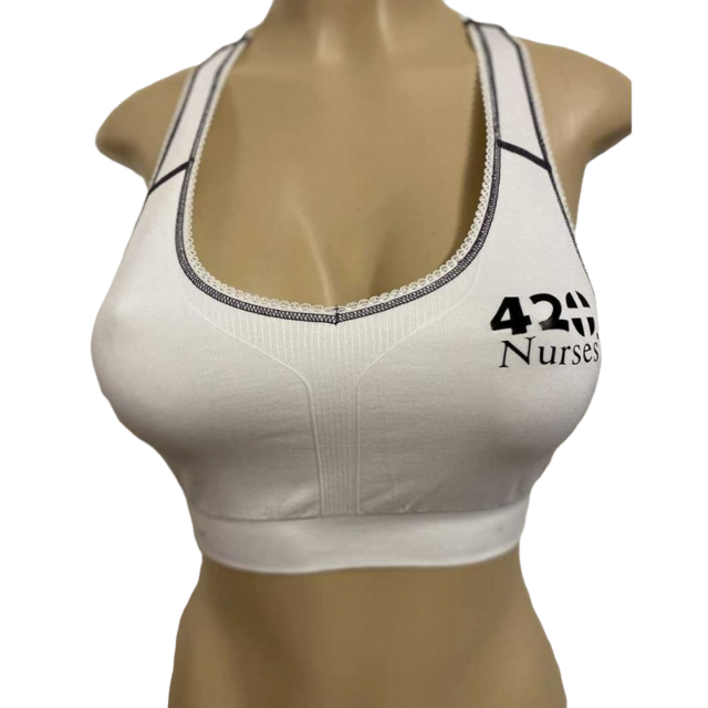 white sports bra
